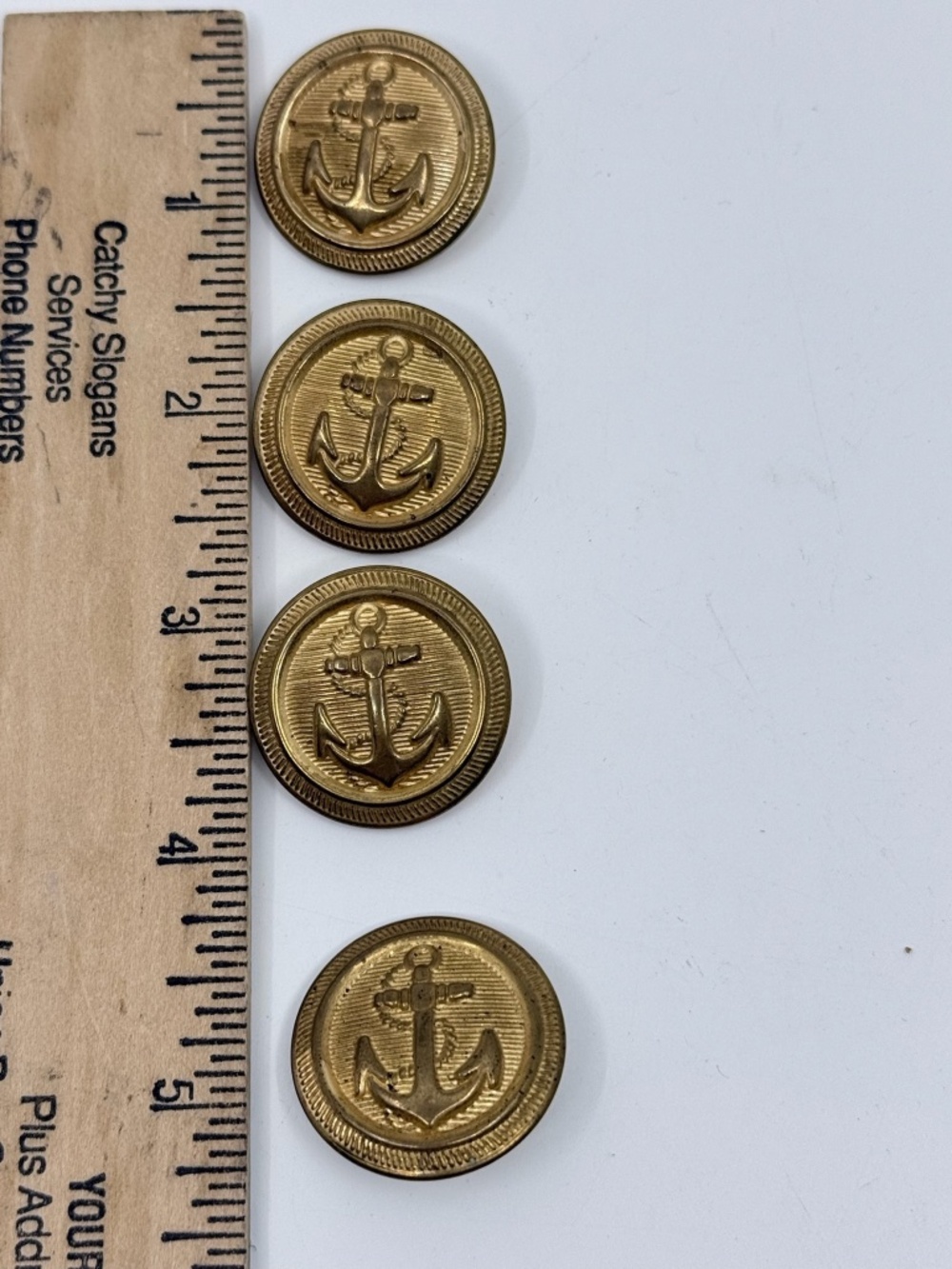 Four Vintage Nautical Brass/ Gold Finish Blazer Buttons